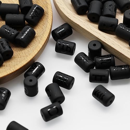 Miniatura 7 de Decoendiy 50 cuentas espaciadoras de vidrio sueltas y tubo del zodiaco, cuentas de barril de agujero grande para manualidades