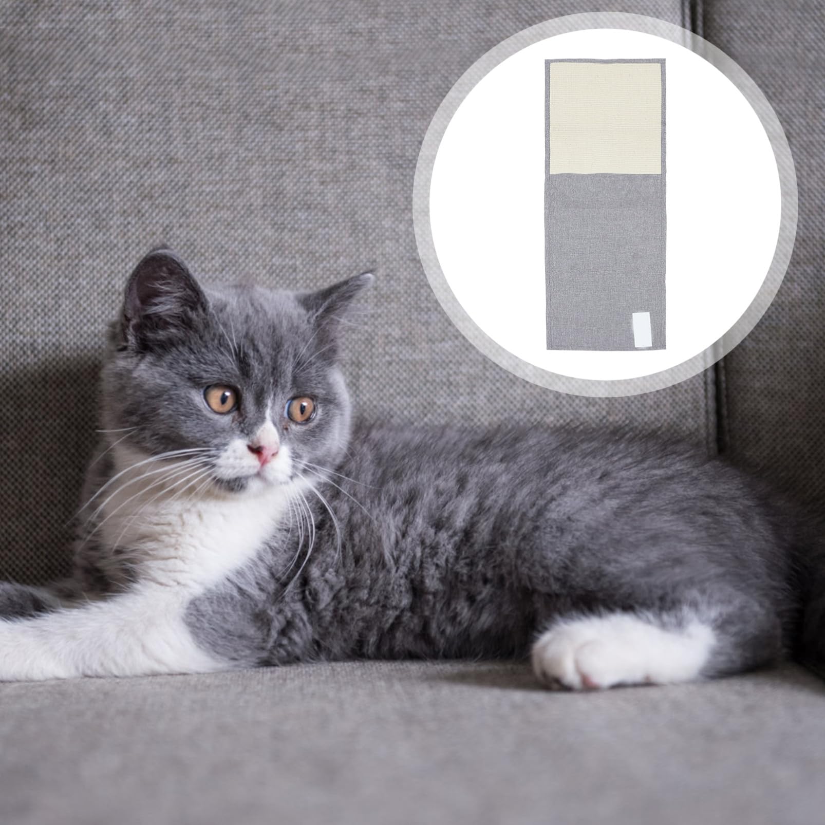 Outanaya Protector para Sofá contra Arañazos Garra de Sisal para Gatos, Alfombra Sensorial Entretenida y Resistente para Sala U Oficina