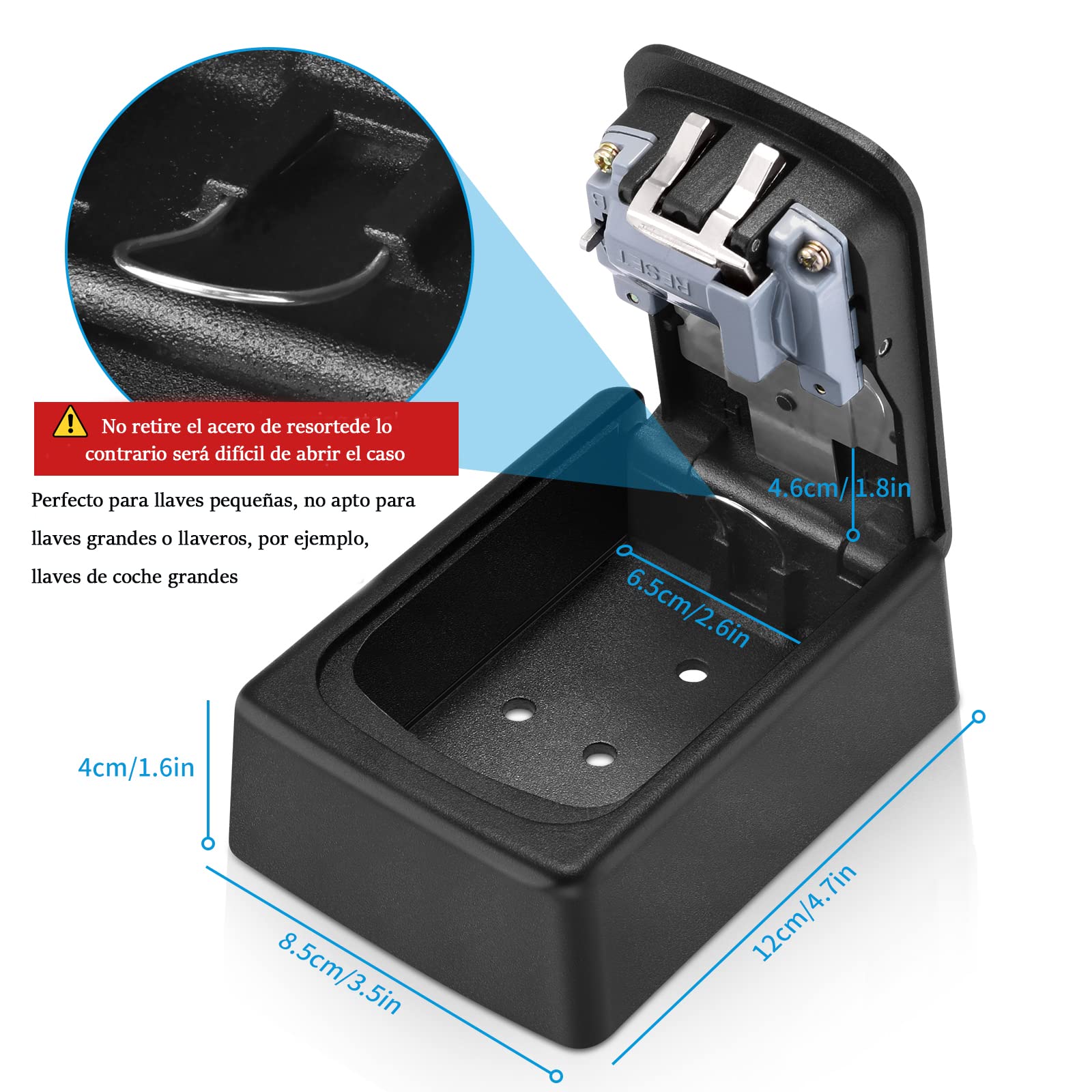 Nestling Caja Fuerte de Llaves Exterior, Montada en la Pared, Caja de Seguridad con Codigo Impermeable para Guardar de Forma Segura Llaves de Coche y Tarjetas de Crédito