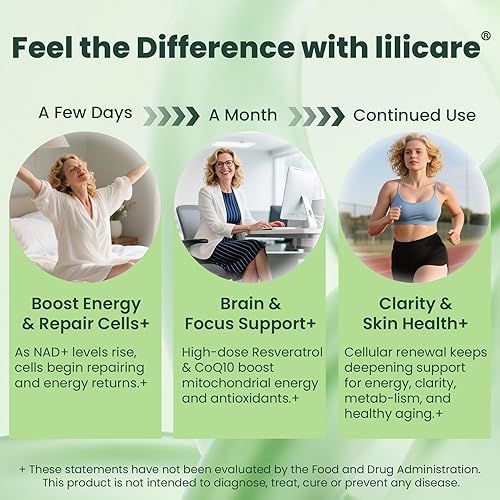 Miniatura 6 de Suplemento liposomal de resveratrol NAD+  Ribosida de nicotinamida 1000 mg, B3, CoQ10  Suplemento alternativo NMNH para antienvejecimiento, energía