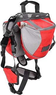 Saco de sela para cães, sanduíche de malha larga reflexiva faixa Hound Dog Sela mochila para cães grandes para cães médios para cães pequenos(vermelho, S)