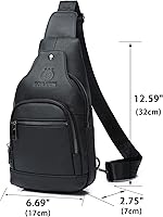 Vista 131 de LUKZIJAES Bolso bandolera de cuero genuino para hombre marrón (#1-Brown)