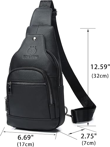 Miniatura 131 de LUKZIJAES Bolso bandolera de cuero genuino para hombre marrón (#1-Brown)