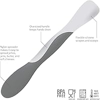 Vista 2 de Tovolo Elements Scoop and Spread - Herramienta esparcidora de sándwich de silicona grande de doble extremo con mango de nailon, sin BPA, apta