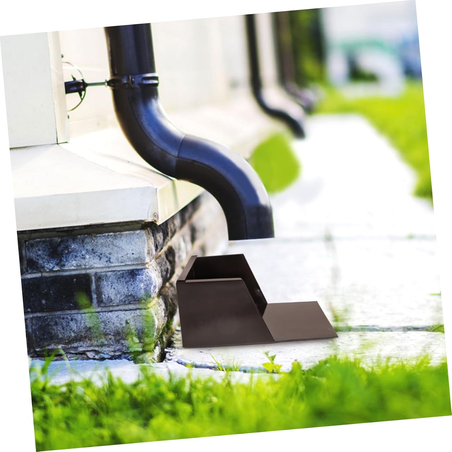 TEHAUX Water Catcher for Outside Aluminum Rainwater Tray Gutter Splash Guard Decorative