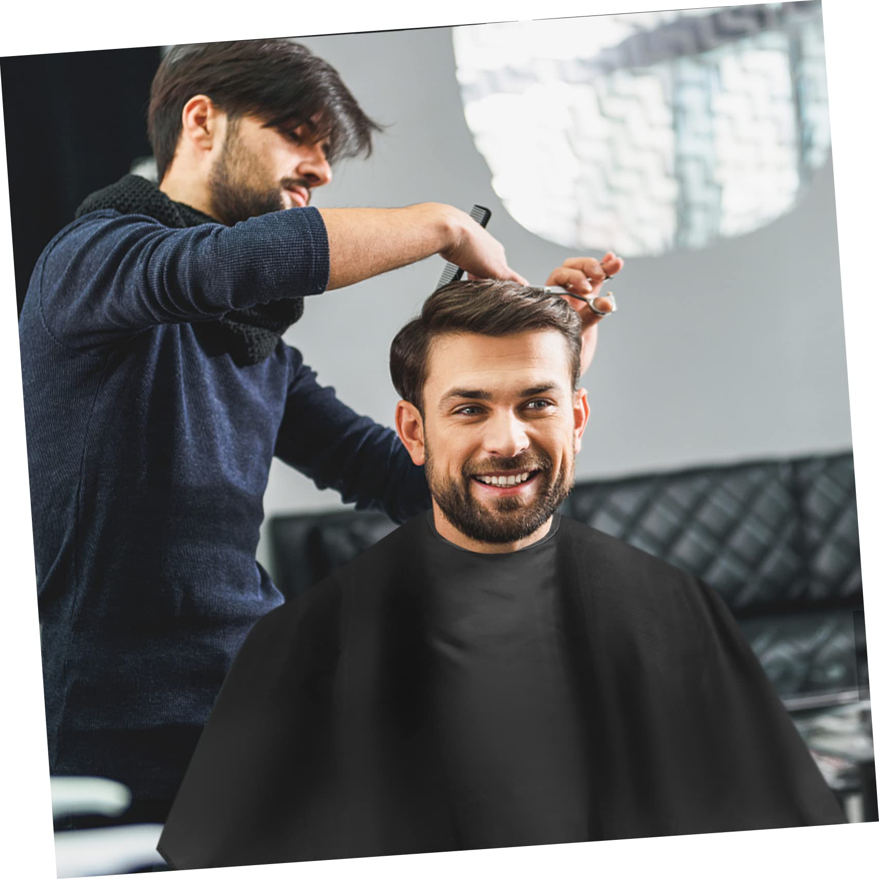 FRCOLOR 5 sets peluquería paño cepillo peluquería capa de peluquería para hombres mini plumero ropa de trabajo para hombres peluquería corte chaqueta