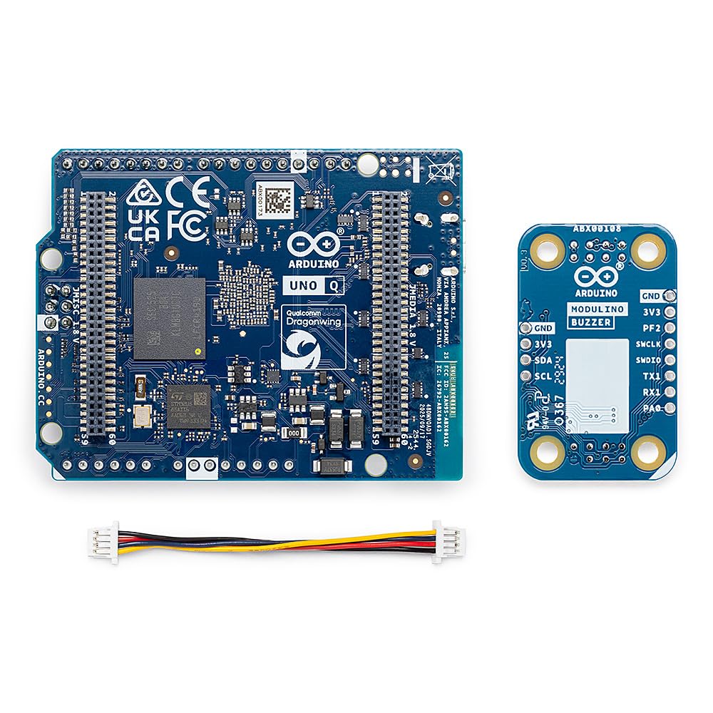 Arduino® UNO™ Q 4GB Modulino® Buzzer Bundle: Generazione di Suoni e Avvisi Acustici