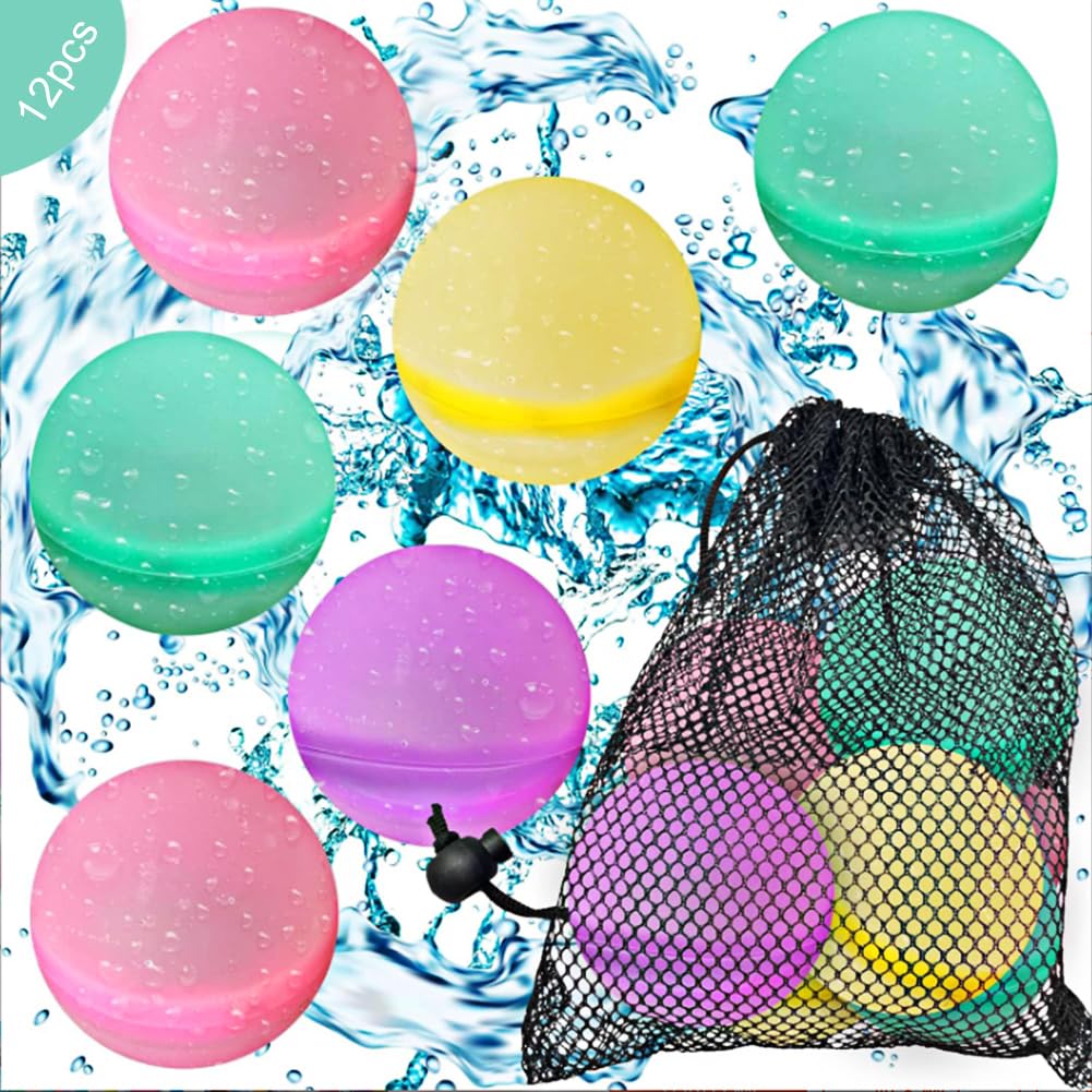 Brunoko Pacco Da 10 Palloncini D'Acqua Riutilizzabili In Silicone – Gioco Estivo Per Piscina A Riempimento Rapido, Divertimento Assicurato Per Bambini E Adulti - 2