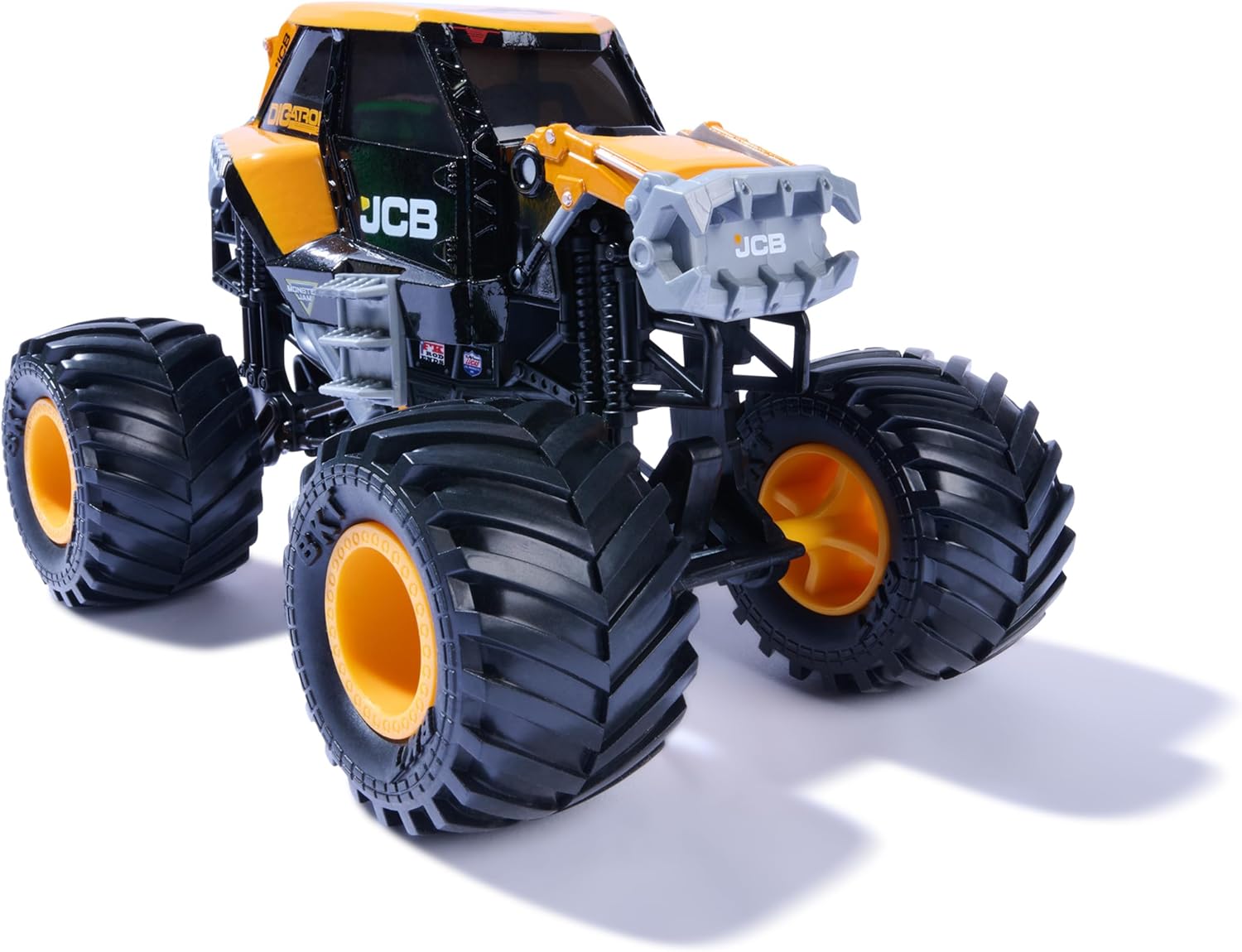 Monster Jam, Official JCB DIGatron Monster Truck, Collector Die-Cast Vehicle, 1:24 Scale, Kids Toys for Boys and Girls Ages 3 and up