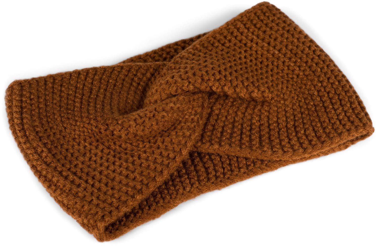 styleBREAKER Women Fine knit headband with twist knot, frizz pattern, warm winter hair band, headband 04026054, color:Cognac - Image 2