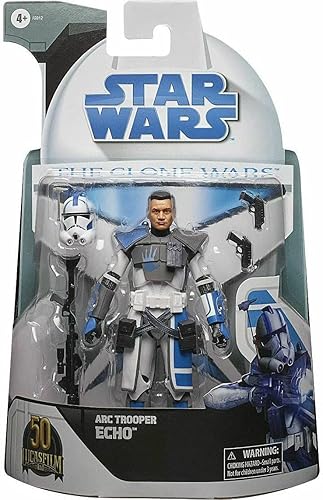 Star Wars ARC Trooper Echo The Clone Wars - Figura de acción coleccionable a escala de 6 pulgadas con accesorios, juguetes para niños a partir de 4