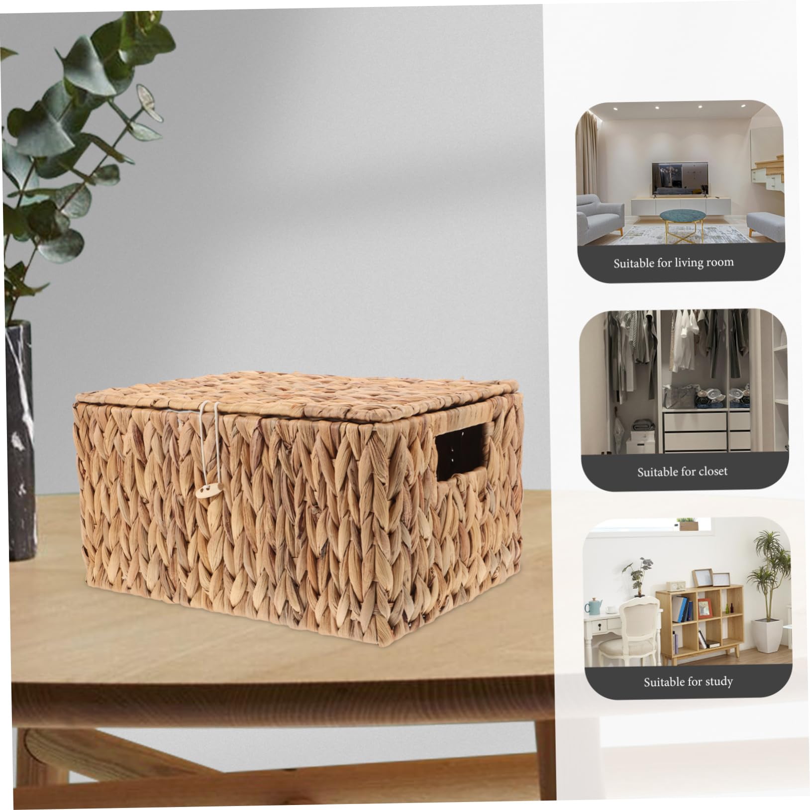 Scatola Rettangolare con Coperchio Portaoggetti in Paglia | Scaffali e Casa, Design Decorativo, Struttura Resistente e Uso Multifunzione