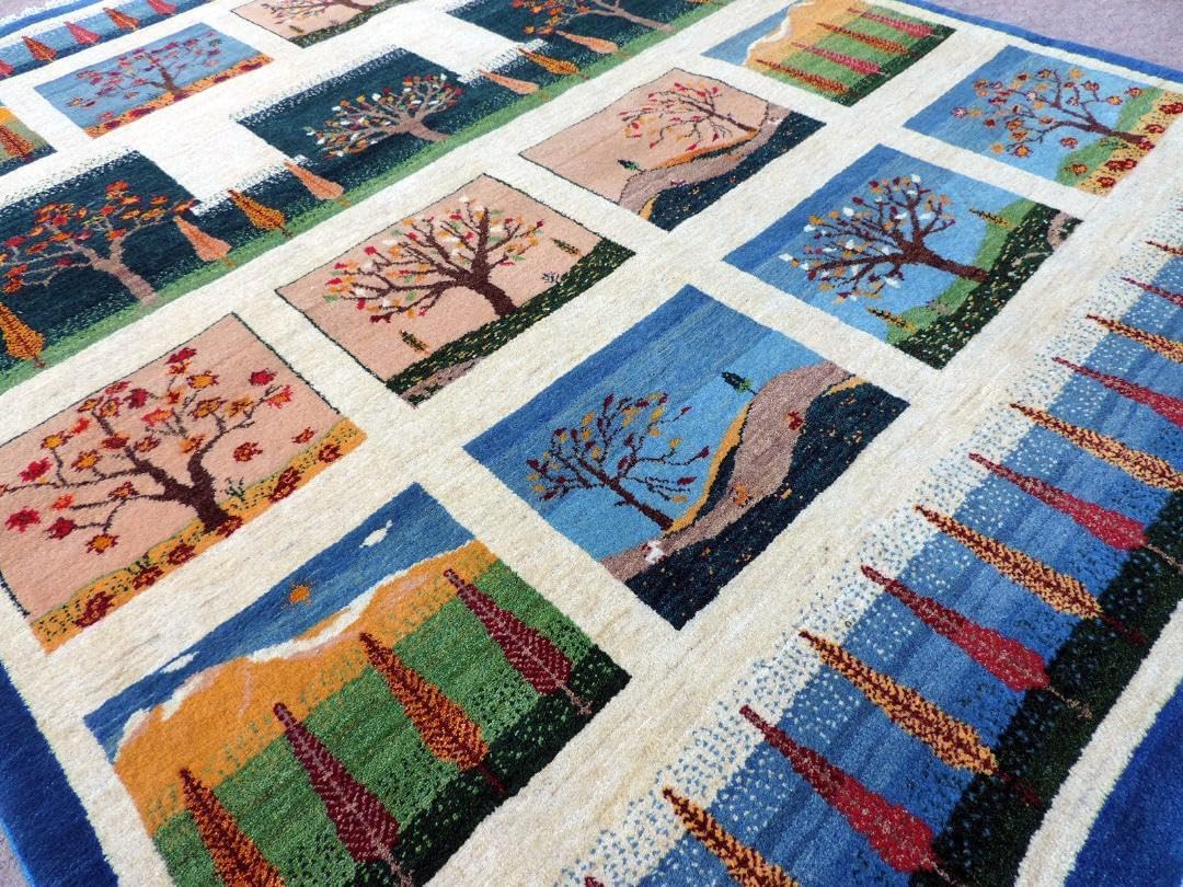 まさにアート手織り高級ウールペルシャシラーズ産高密度（リーズバフト