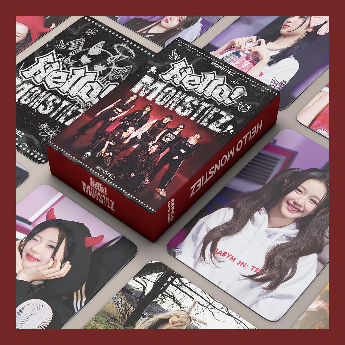 Kpop album z potworami dla niemowląt, karty kolekcjonerskie, karty kolekcjonerskie, koreańska kobieta Star BP, fotokartki fotograficzne, karty Lomo dla potworów (HELLO MONSTIEZ)