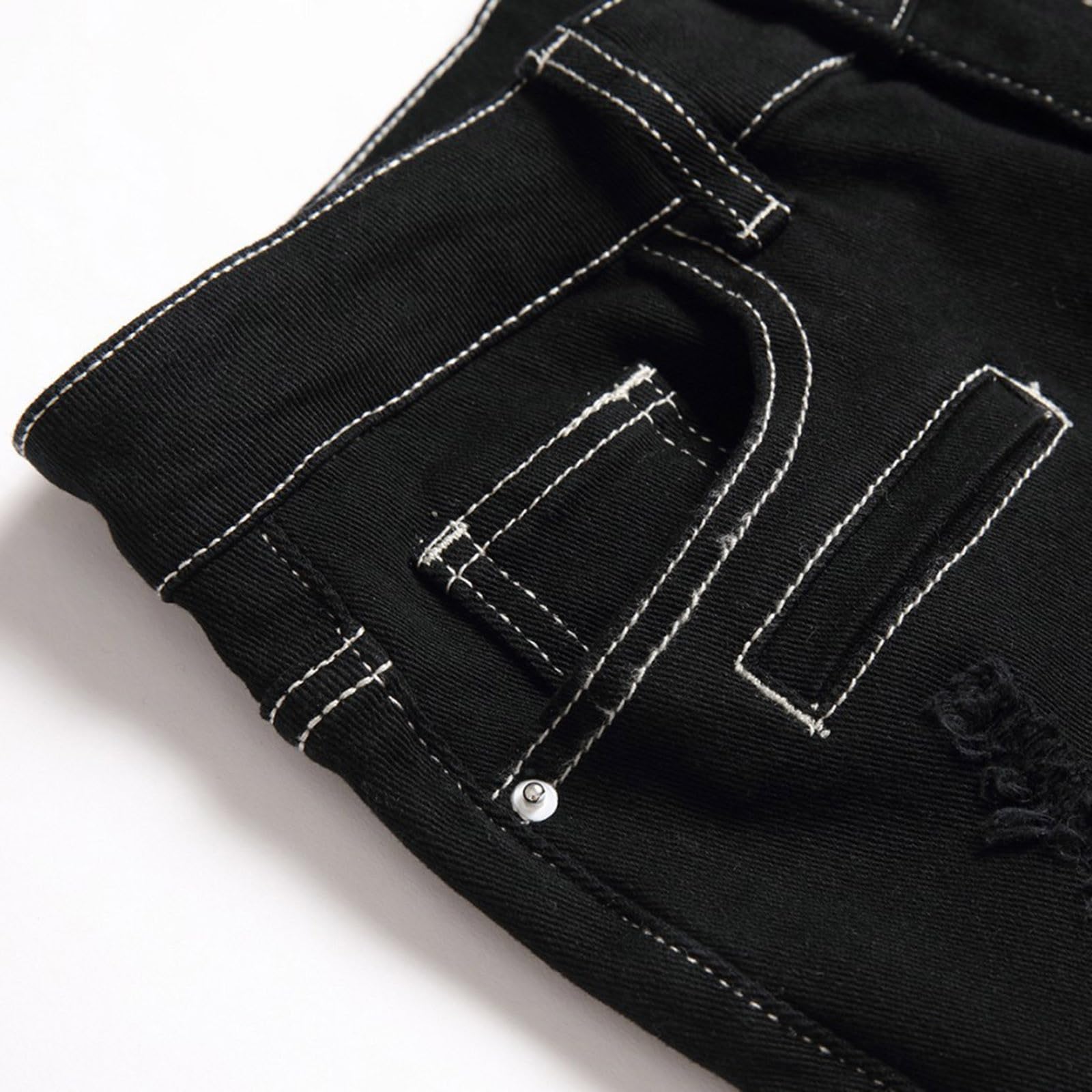 Vaqueros elásticos para niño Jeans para colegio Ajuste regular holgado Elásticos y cómodos Lavado clásico duradero Diseño unisex niño y niña Vaqueros de cintura media Tendencia moderna juvenil