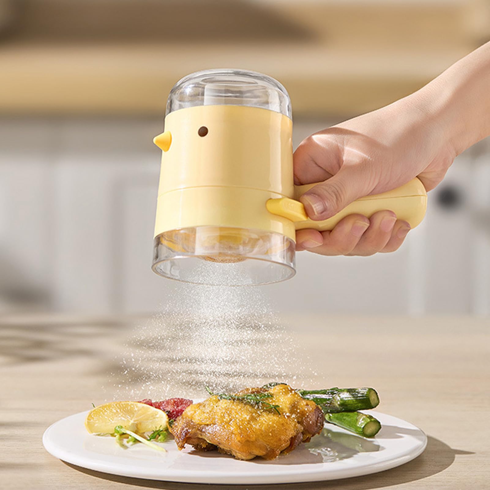 Salero - Pimentero Dosificador - Recipiente Hermético Multiusos para Sal con Asa para Barbacoa, Hornear, Cocina Casera y de Restaurante