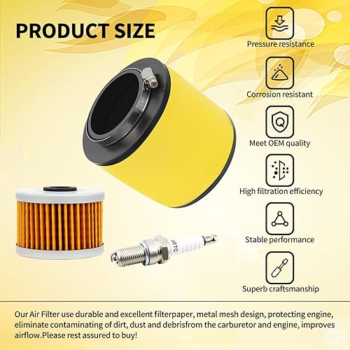 Miniatura 5 de TIANYAN 17254-HN5-670 Filtro de aire con filtro de aceite/kits de bujías de repuesto para Honda Rancher TRX350FE TRX350TE TRX350TM 2000-2006;