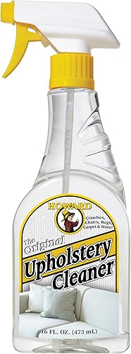 HOWARD Productos Spray limpiador de tapicería, muebles, sofás, sillas, alfombras y quitamanchas de alfombras con botella de spray de 16 oz