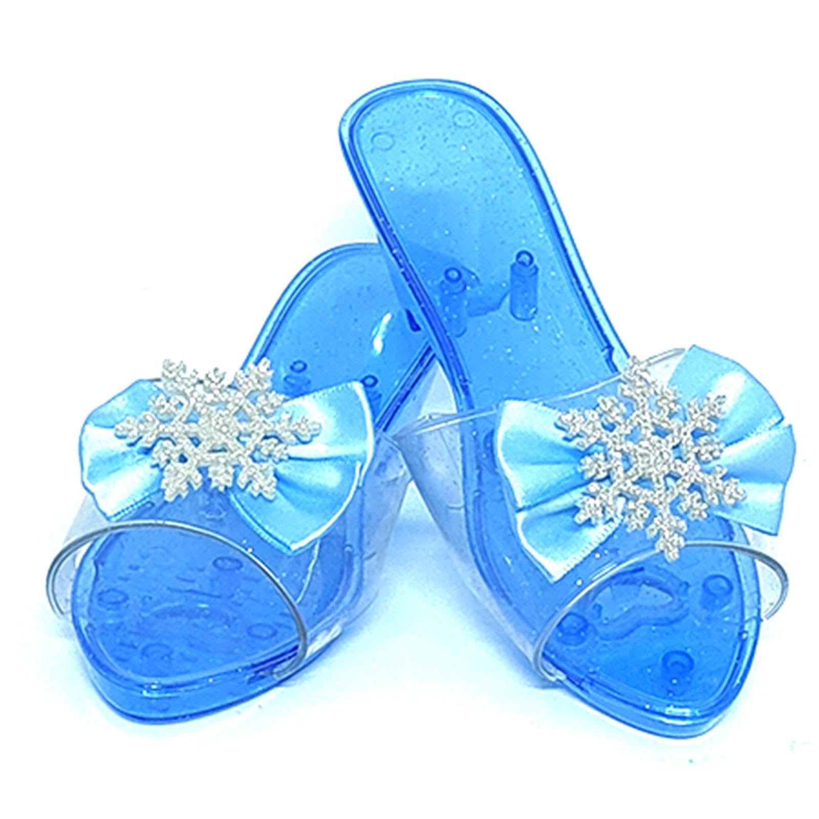 predolo Chaussures de Princesse à Enfiler pour déguisement, Bleu