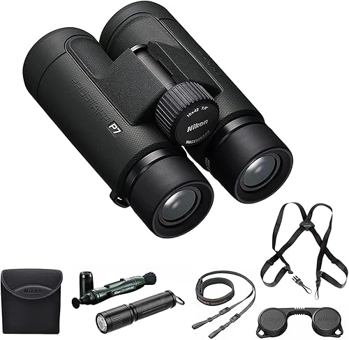 Nikon PROSTAFF - Binoculares impermeables P7 de 10 x 42 para adultos | Binoculares de viaje pequeños y compactos para observación de aves | Correa