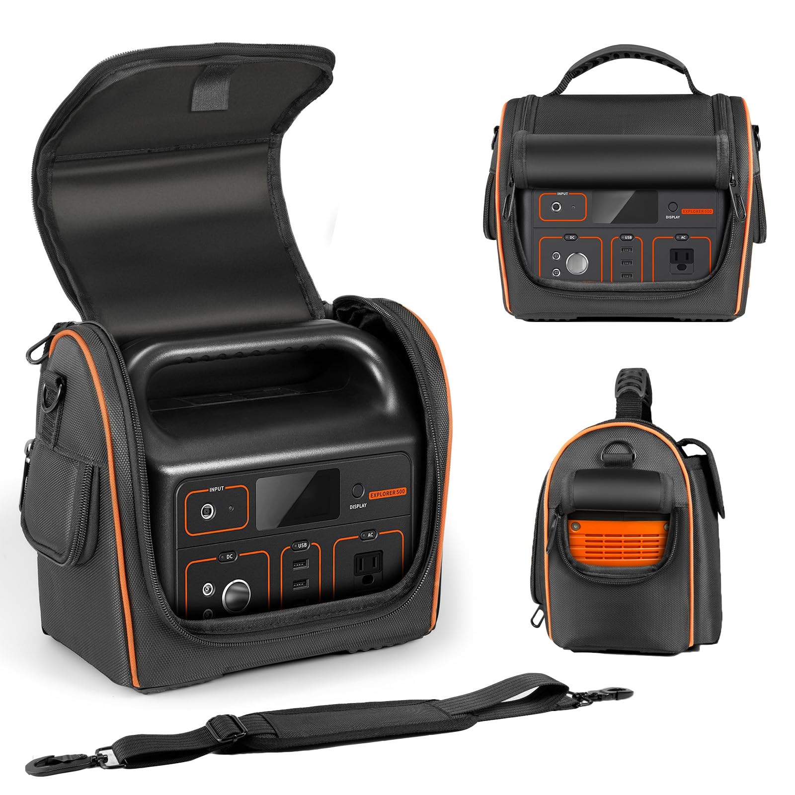 EUGOOCX Carrying Bag Compatible with Jackery Explorer 500 Portable Power Station (518Wh), Travel Storage Case with Ventilated Windows for Outdoor Solar Generator and Accessories