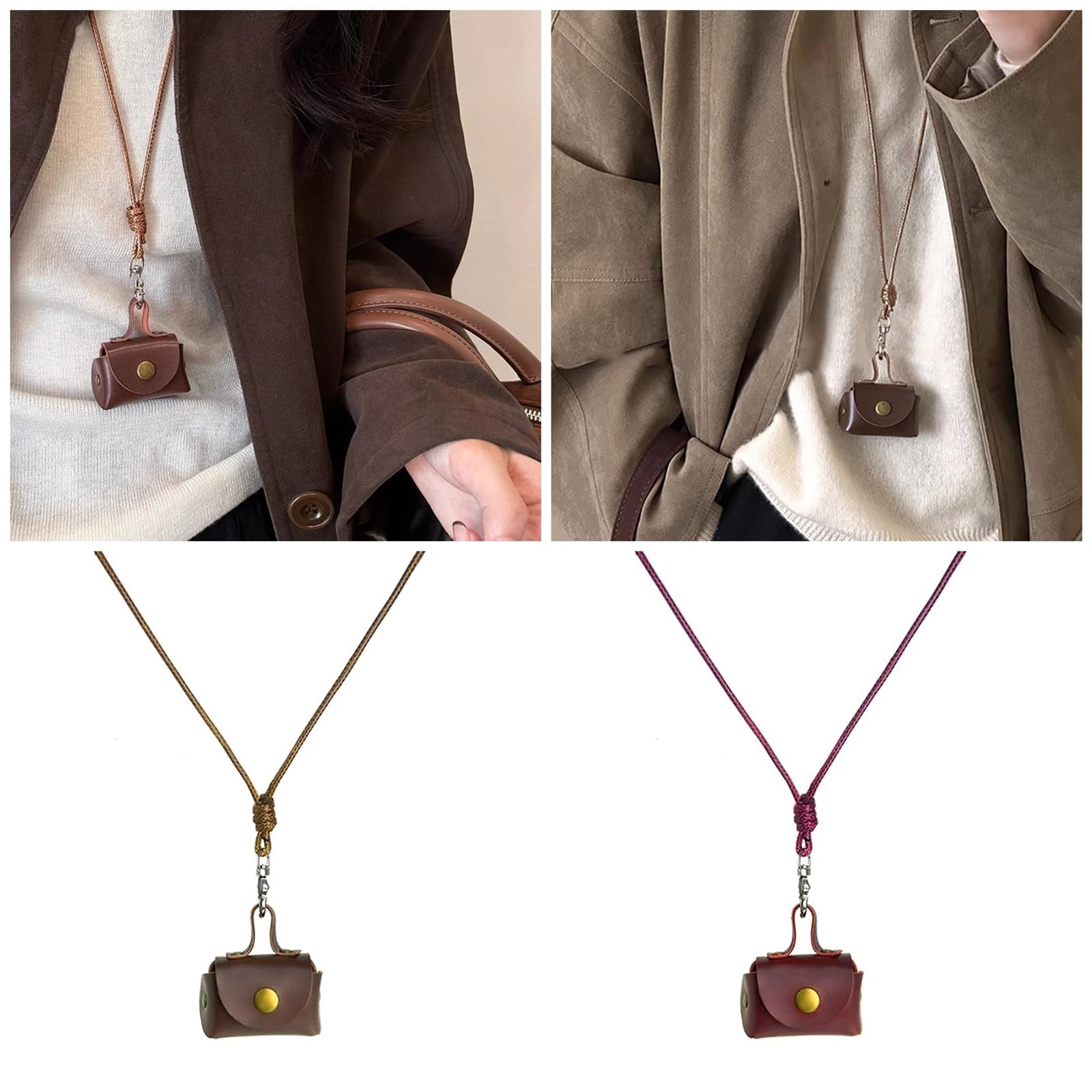 Amazon.com: ZORESCOLEO Vintage Sturdy Leather Necklace Pouches for