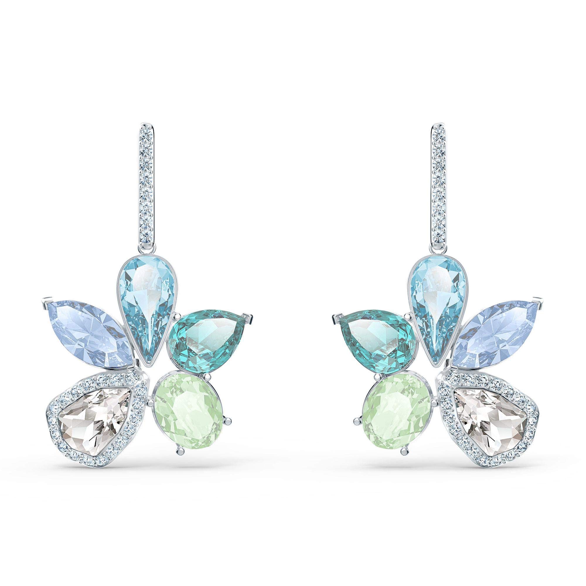 Swarovski Crystal Sunny Multi-Colored Rhodium Plated Earrings