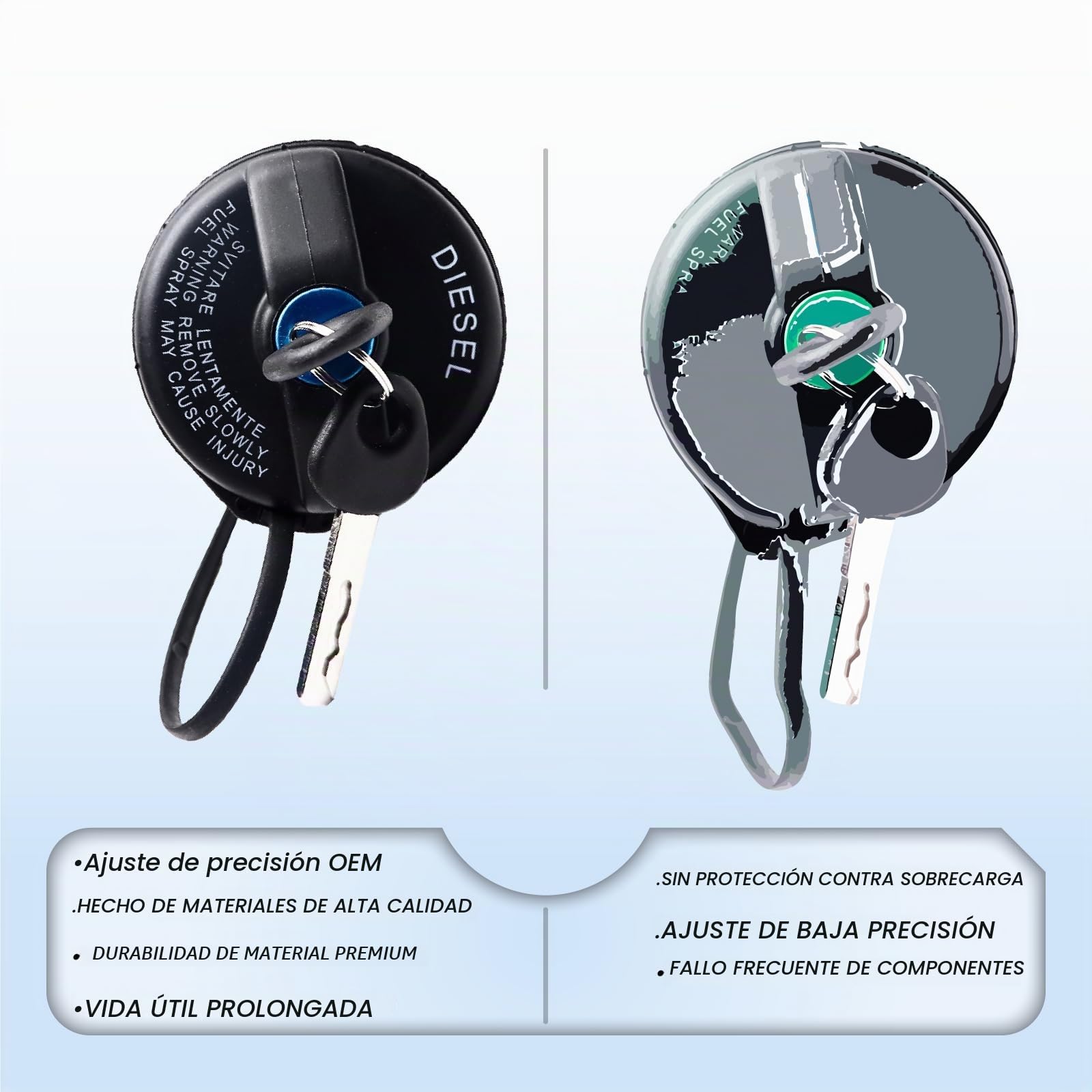 Tapa Tanque Bloqueable con 2 Llaves Cerradura para Tapa Depósito Combustible para DUCATO Autobús Plataforma/Chasis Furgoneta 71802900