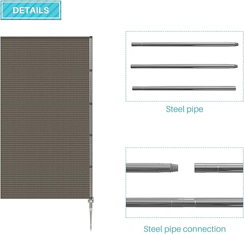 Miniatura 5 de Coarbor Panel de valla de privacidad extraíble para exteriores, para piscinas, perros, valla de pollo con clavos, postes de verduras, jardín, patio,