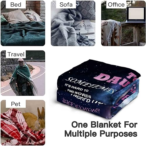 Miniatura 6 de Yutrrpe Regalo para hija de papá regalos de cumpleaños de padre león manta romántica para mi hija regalos de cumpleaños de Navidad carta de amor