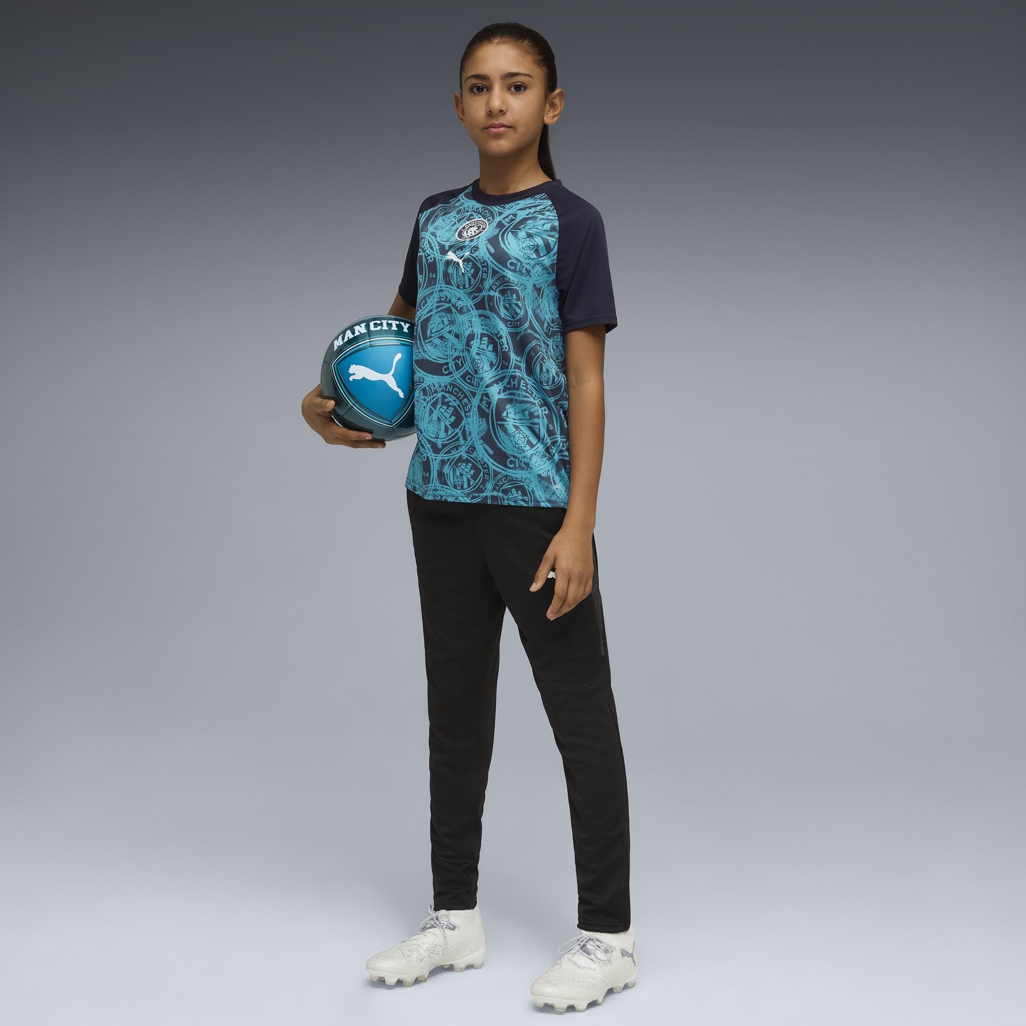 PUMA Manchester City FC 25/26 Pre Match Junior Short Sleeve T-Shirt 5-6 Years