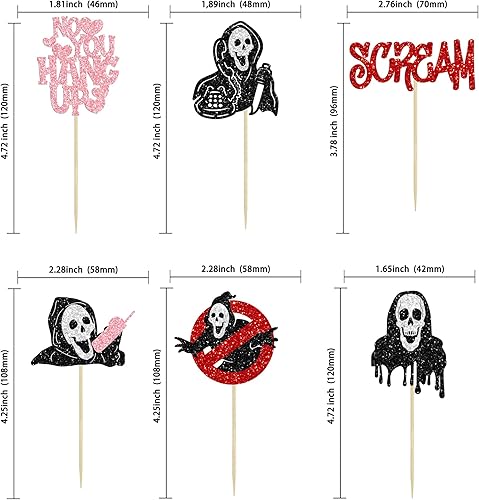 Miniatura 2 de 24 piezas de decoración de cupcakes de película de terror de Halloween de terror clásico Sceam Cupcake Picks Personajes Asesino Cumpleaños para