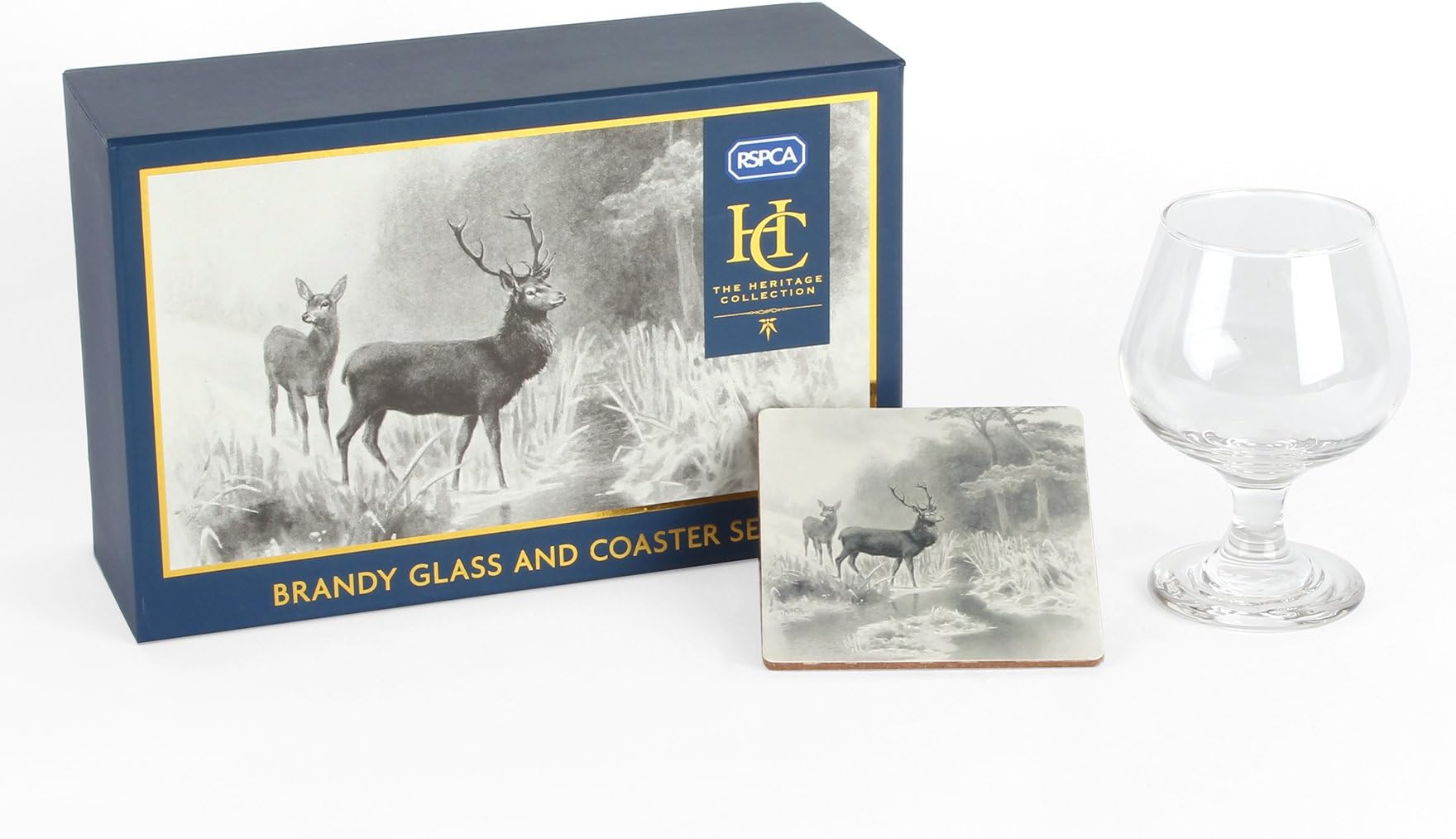 Personalised Gift Brandy Glass and Coaster Gift Boxed RSPCA Collection