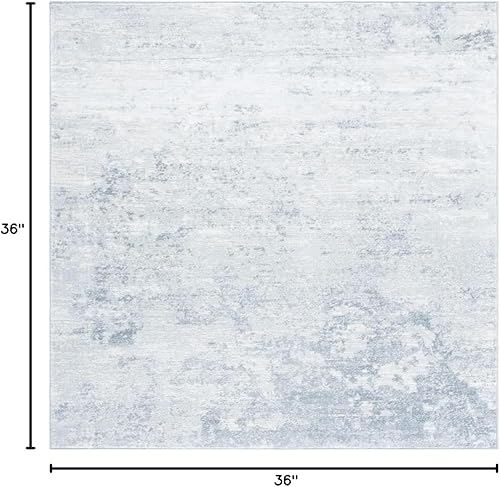 Miniatura 198 de SAFAVIEH Brentwood Collection - Alfombra de área de 9 x 12 pies, gris claro y azul, diseño abstracto moderno, no desprende pelusa y de fácil azul