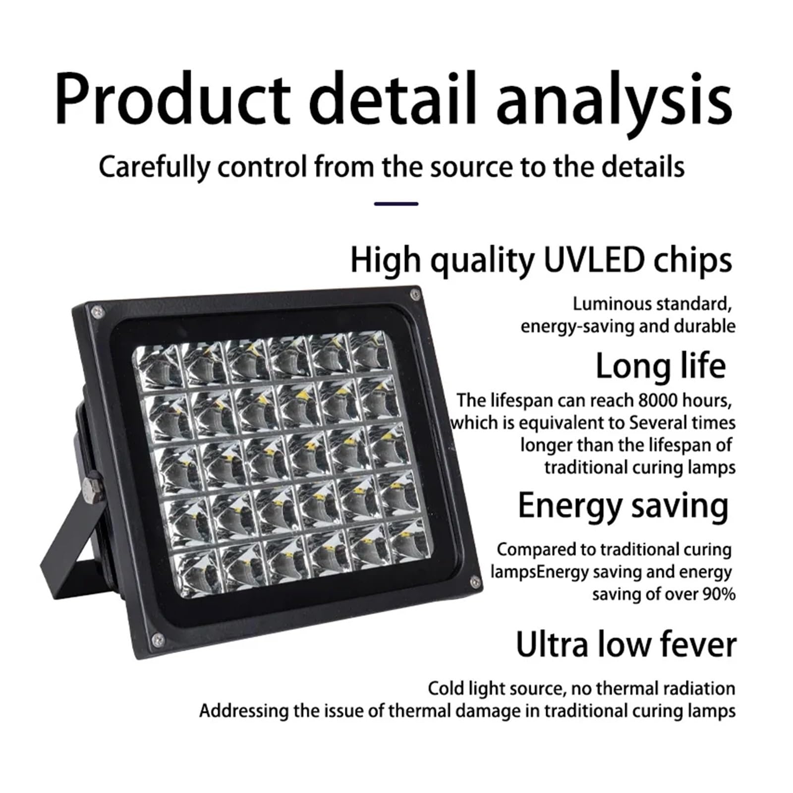 Lámpara de curado UV Lámpara LED UV de 365 NM y 20 W for reparación PCB Resina impresoras 3D, curado Aceite Verde for Trabajos manuales Bricolaje