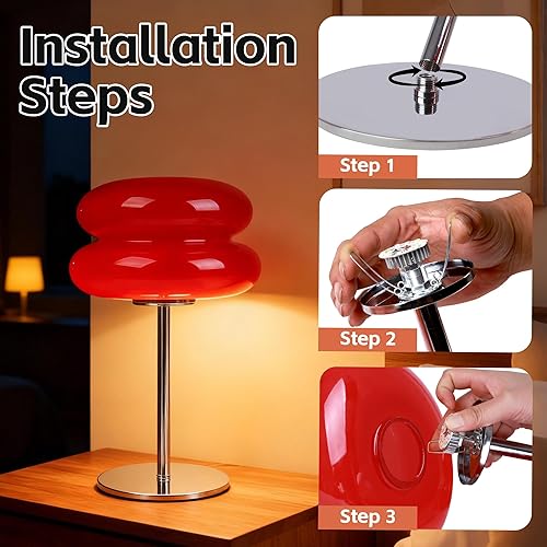 Miniatura 6 de Lámpara de hongo para dormitorio, lámpara medieval moderna de mesita de noche, luz retro regulable, decoración única de hongos para el hogar,