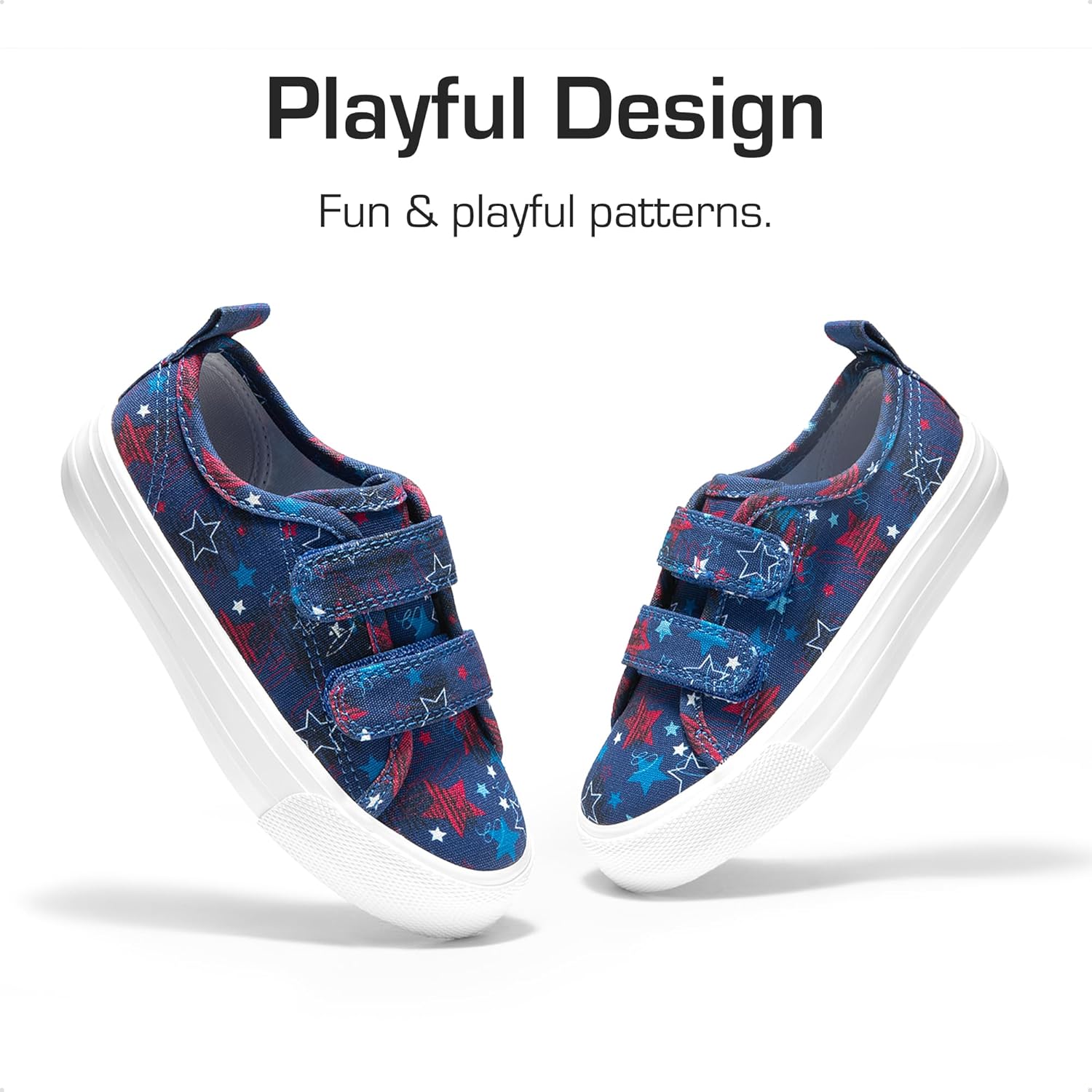 DREAM PAIRS Kid Toddler Sneakers Boys Girls Canvas with Cartoon Dual Hook and Loops for School Walking - Image 6