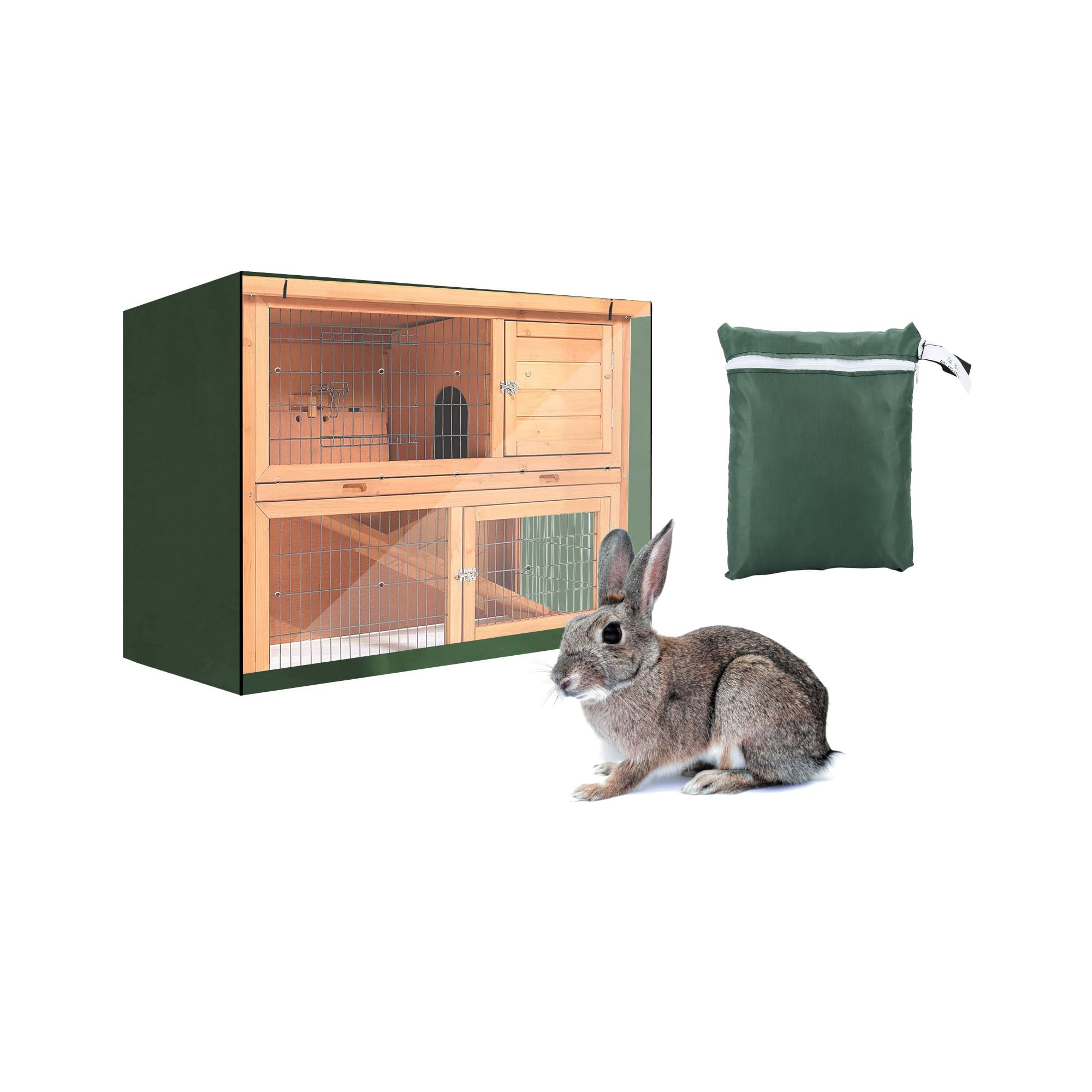 BORDSTRACT Rabbit Hutch Cover, Waterproof Oxford Cloth Rabbit Cage Dust Cover