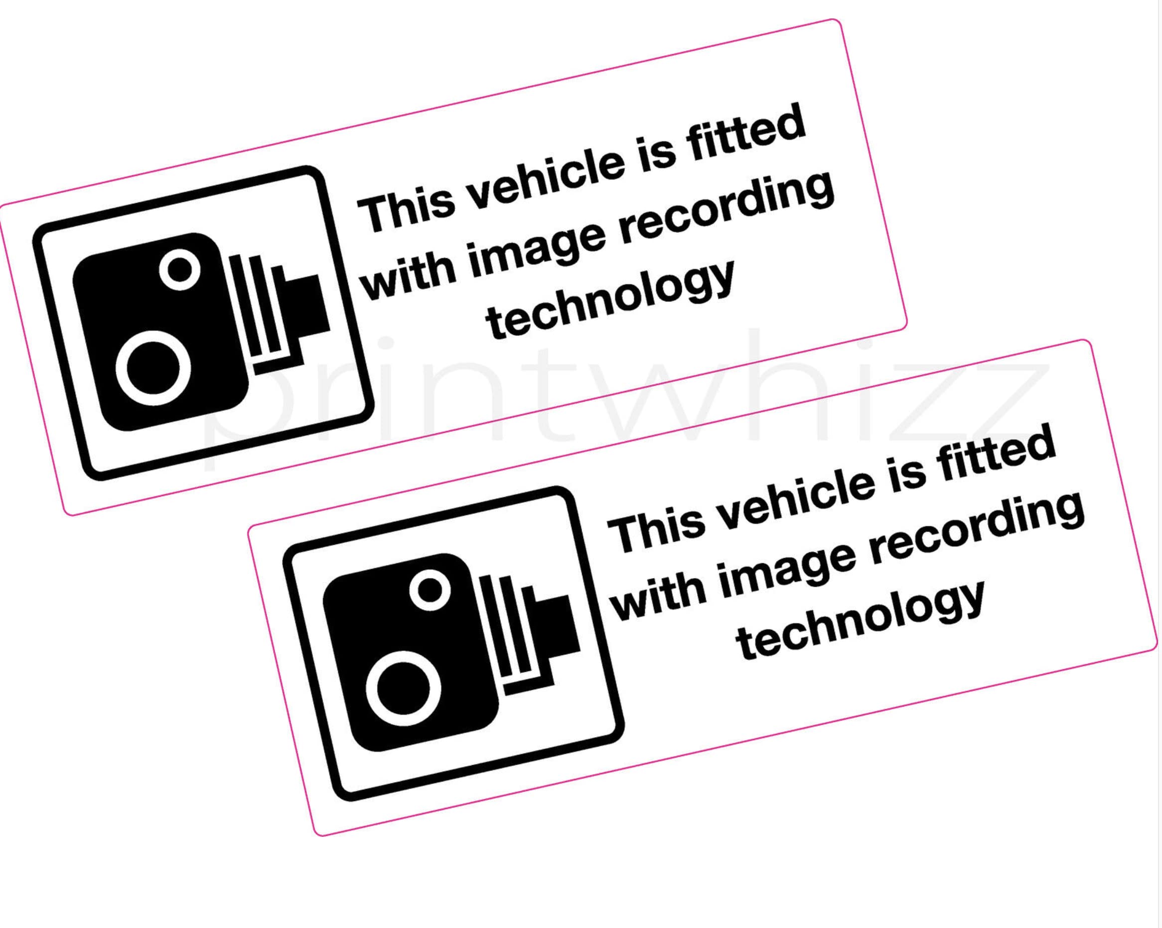 Printwhizz Full Colour 2 X Ltd Image Recording Vehicle Sticker 150X55mm Printed Vinyl Ambulance Truck Taxi Van Bus