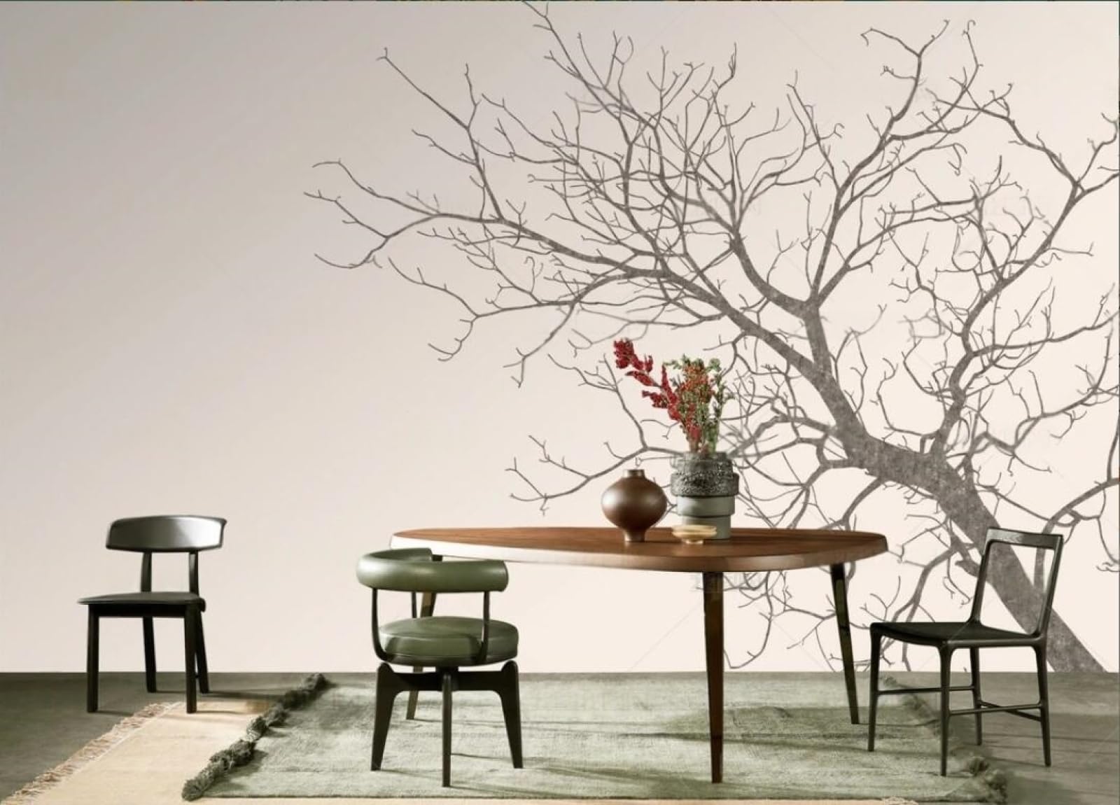 Papier peint panoramique arbres pour salon et chambre adulte intissé 150x105