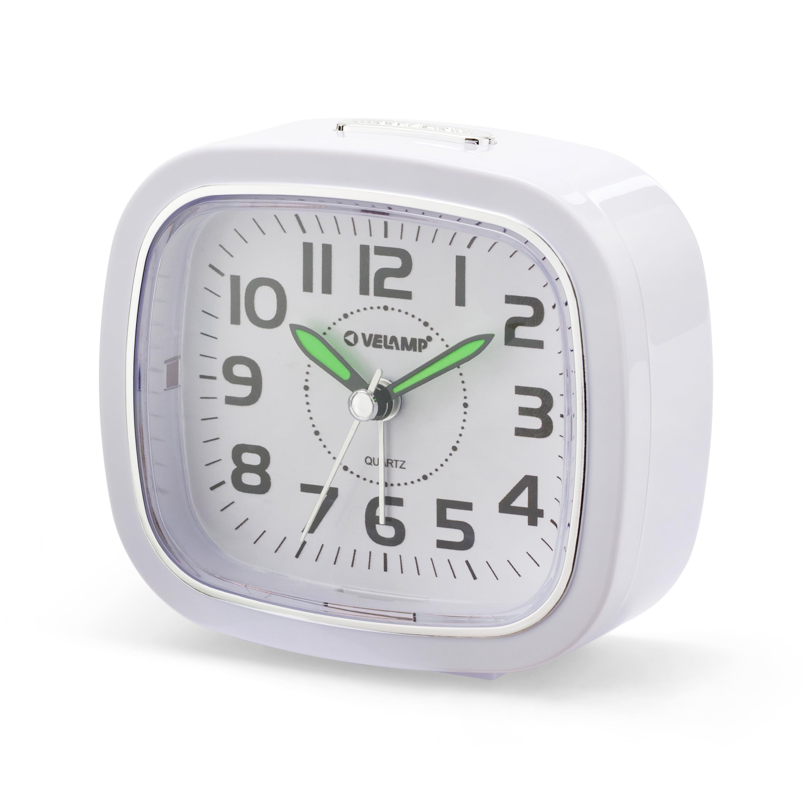 Velamp Bedside Alarm Clock, Silent Analog Quartz Alarm Clock with Light, Non-Ticking, Simple Table Clock with Snooze Function, Suitable for Bedrooms, Desks, Travel...