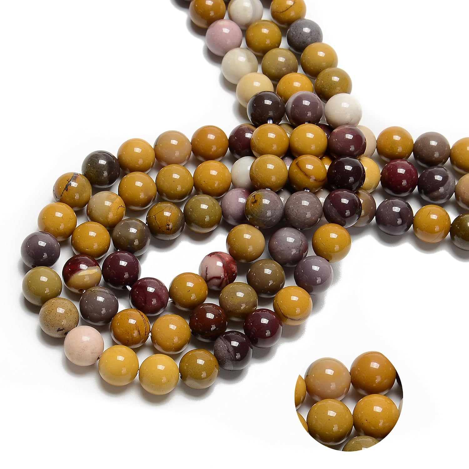 122Pcs(2 Strand/Set) 6mm Mookaite Jasper Smooth Round Beads Natural Stone Beads AAA Grade Premium Round Gemstone Genuine Real Stone Loose for DIY Bracelet Jewelry String Making