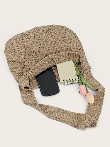 Vista 3 de Verdusa Bolsos de hombro de ganchillo para mujer, bolso de mano de punto Hobo, bolsas de compras