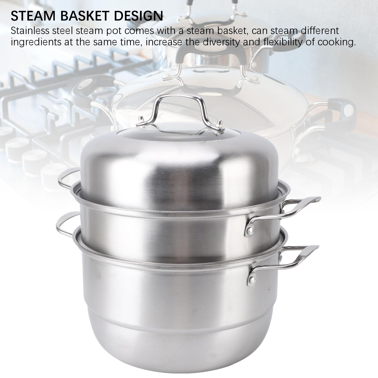 Amazon | スチーマーポット、ステンレス鋼スチームポット多機能大容量