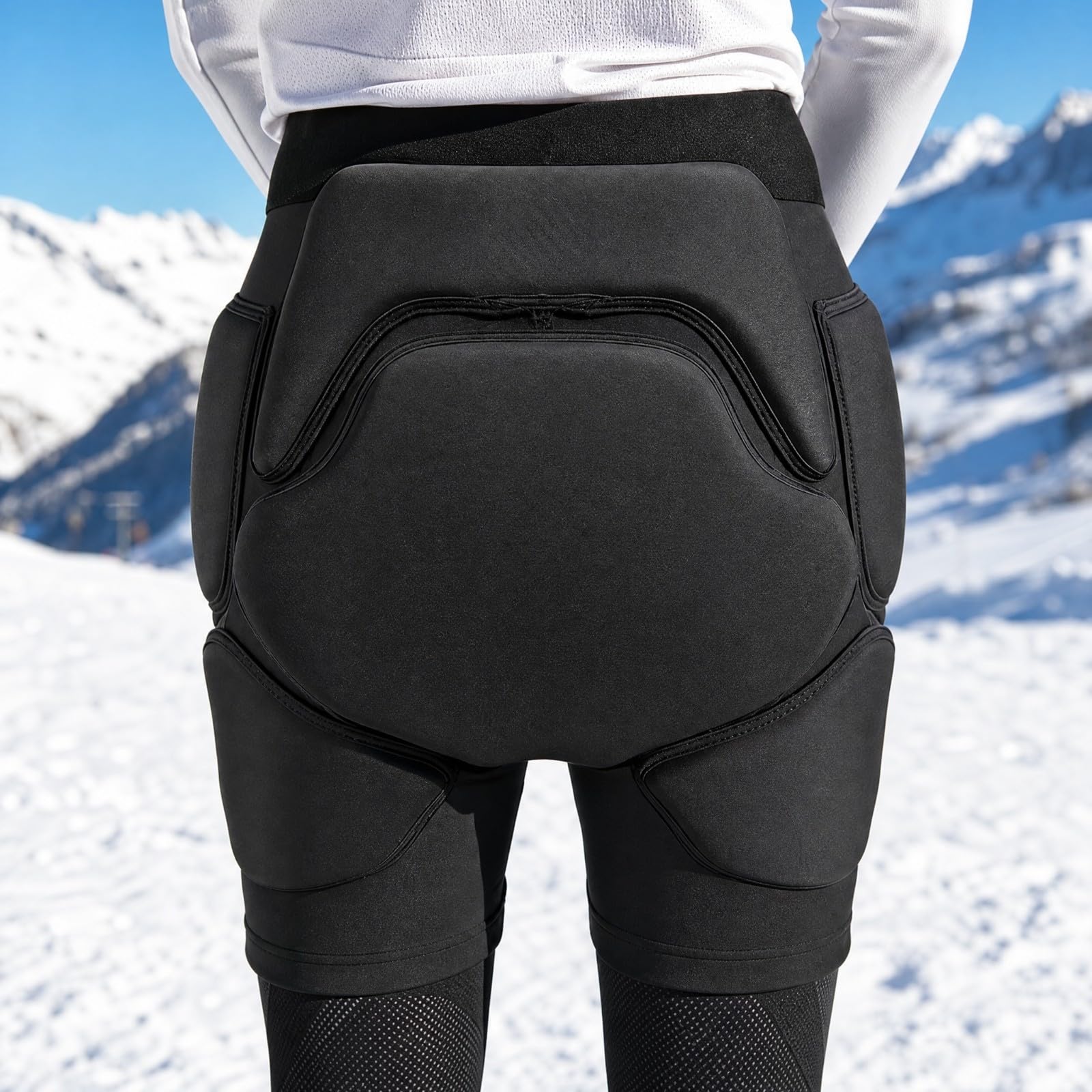 Hose mit hocichtSchaumpolsterung Stoßdämpfend 3D Hüftprotektor-Shorts Hochelastisch Protektorenhose für Rollschuhlaufen