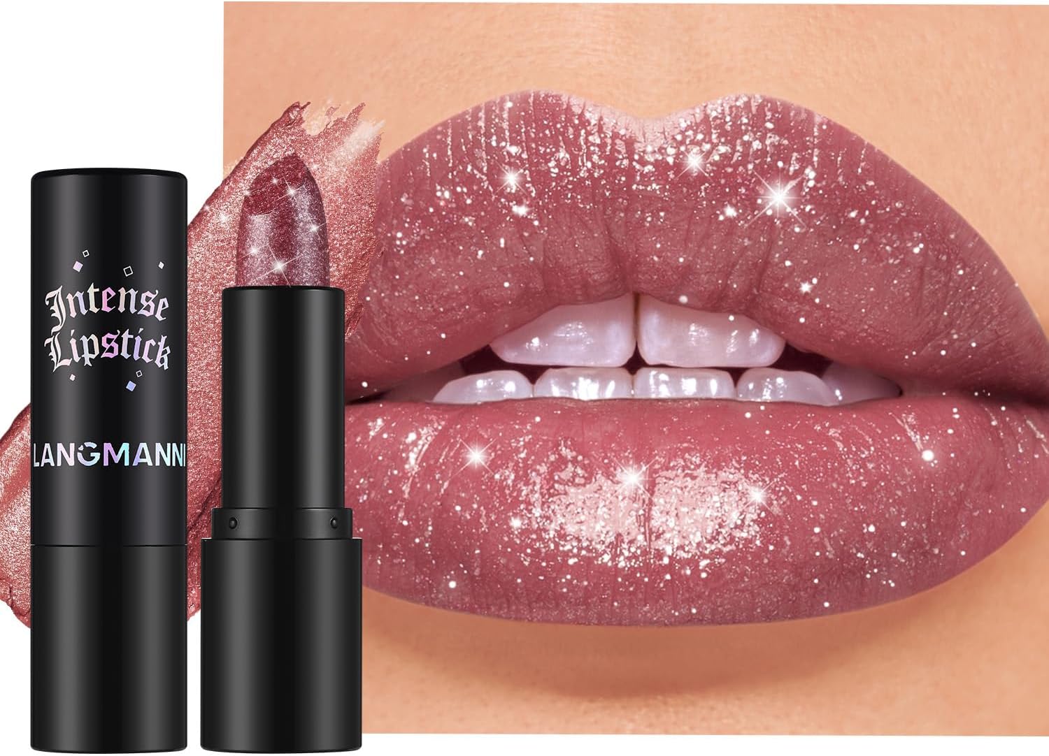 Sparkling Lip Gloss, Long Lasting Waterproof Moisturizer Lip Balm Glitter Shimmer Metallic Lipstick, Diamond Shiny Bold Glow Goth Lipstick for Women Girls, Non-sticky (1, 07#)