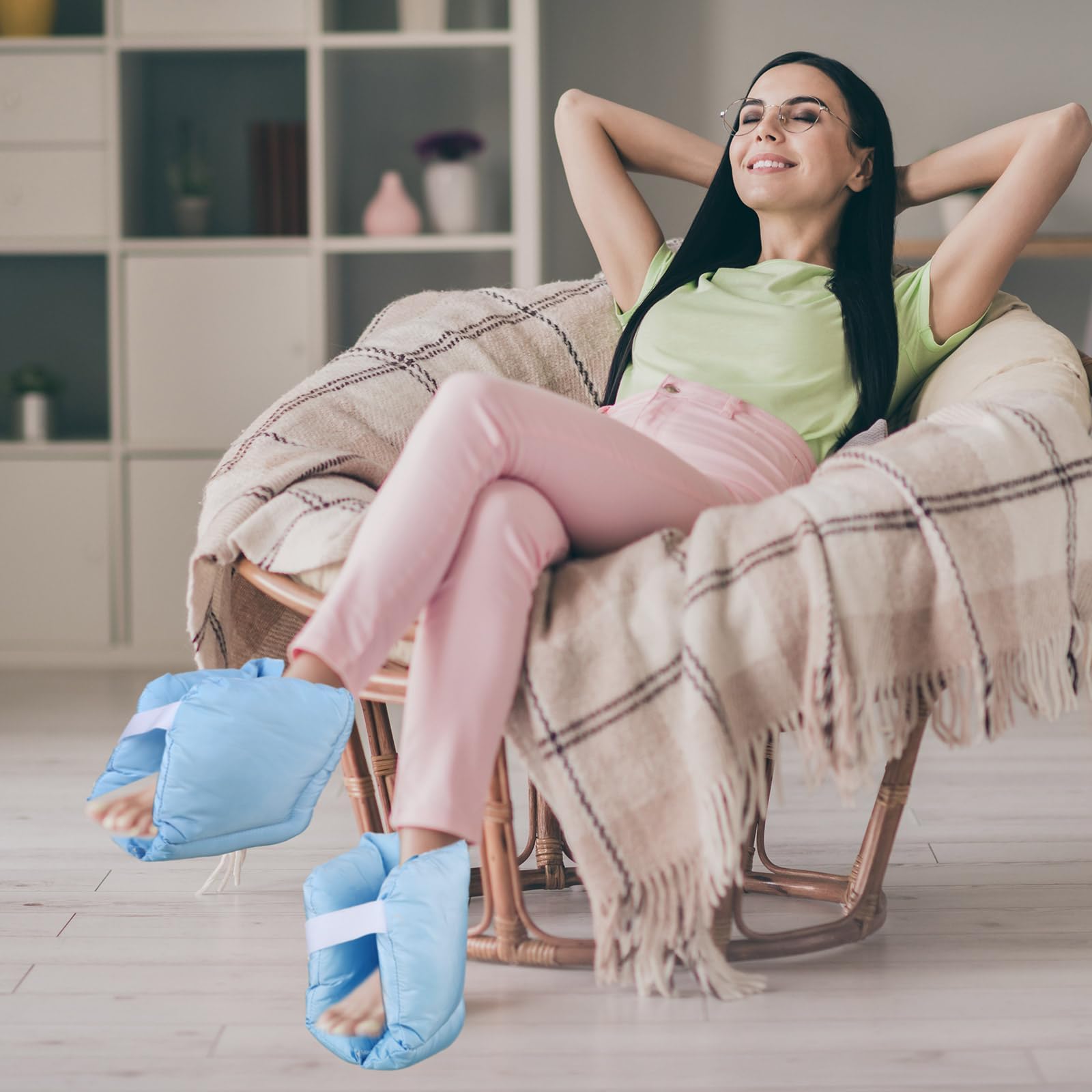 Almohada de Apoyo para los pies, Almohada Protectora para el talón para aliviar la presión del pie, Protectores del talón para úlceras por presión en la Cama (4 Piezas)
