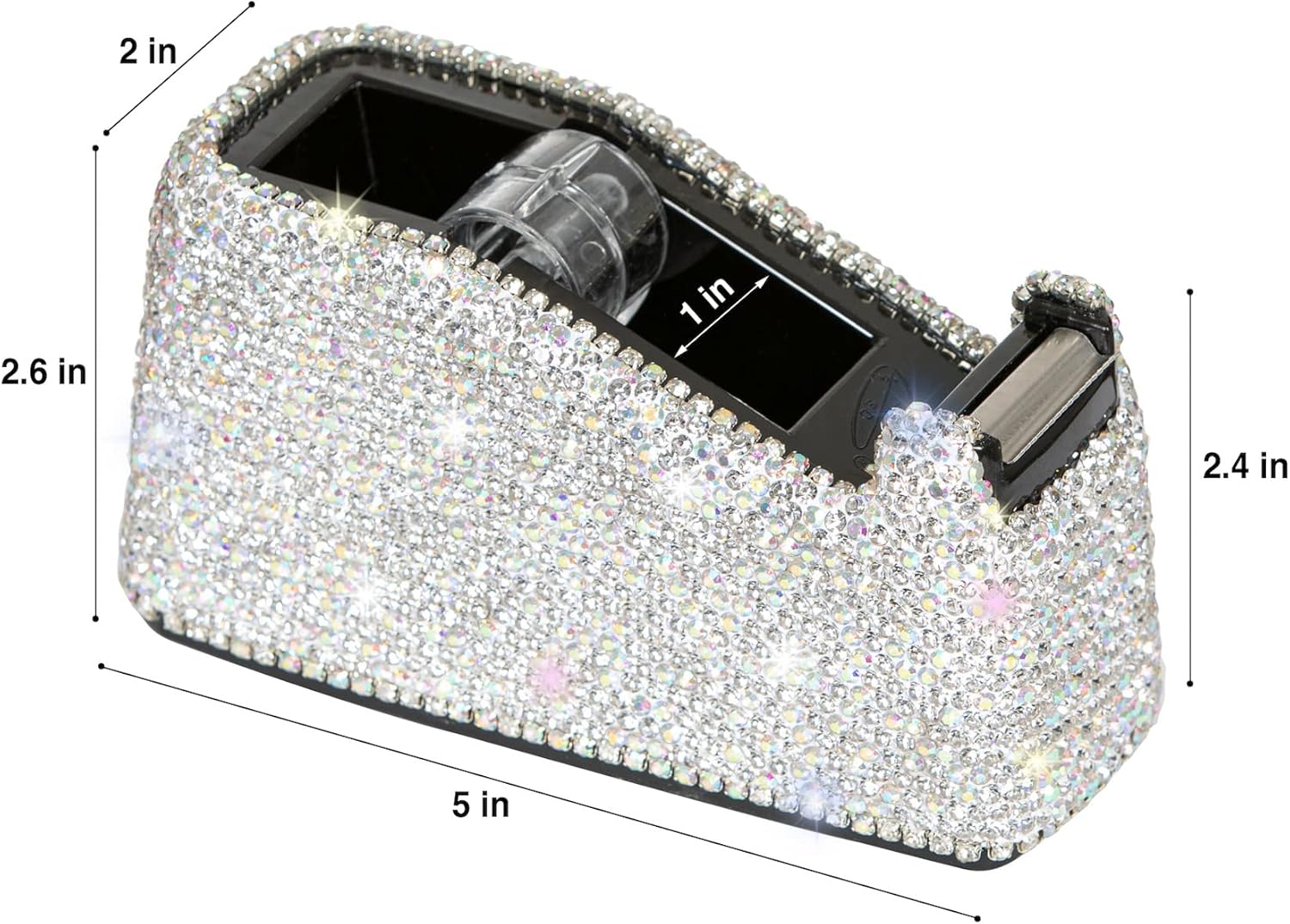 TISHAA Bling Dazzling Rhinestone Desktop Tape Dispenser