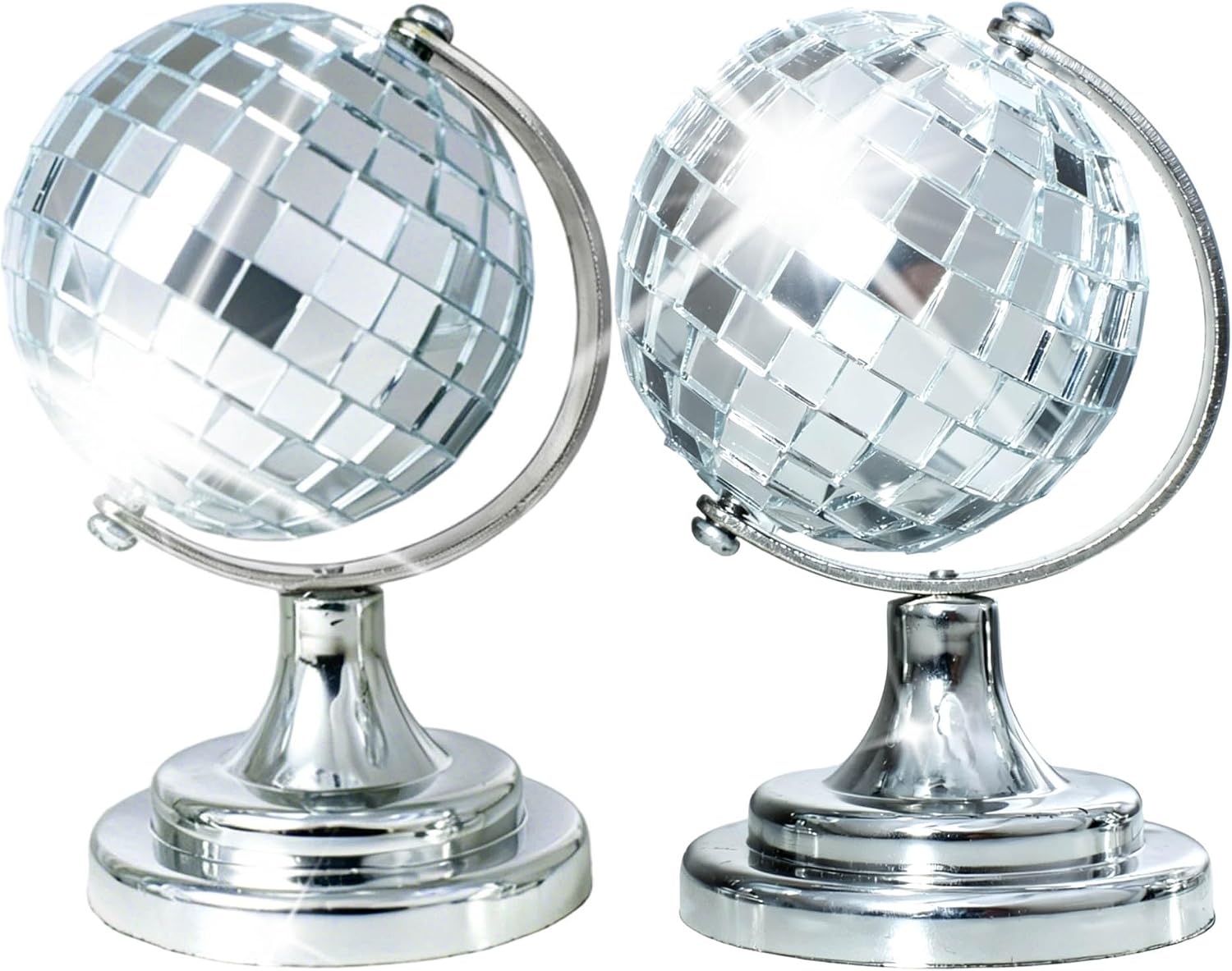 Mini Disco Ball Globe Art Table Decor Retro Sculpture for Office Space Gift