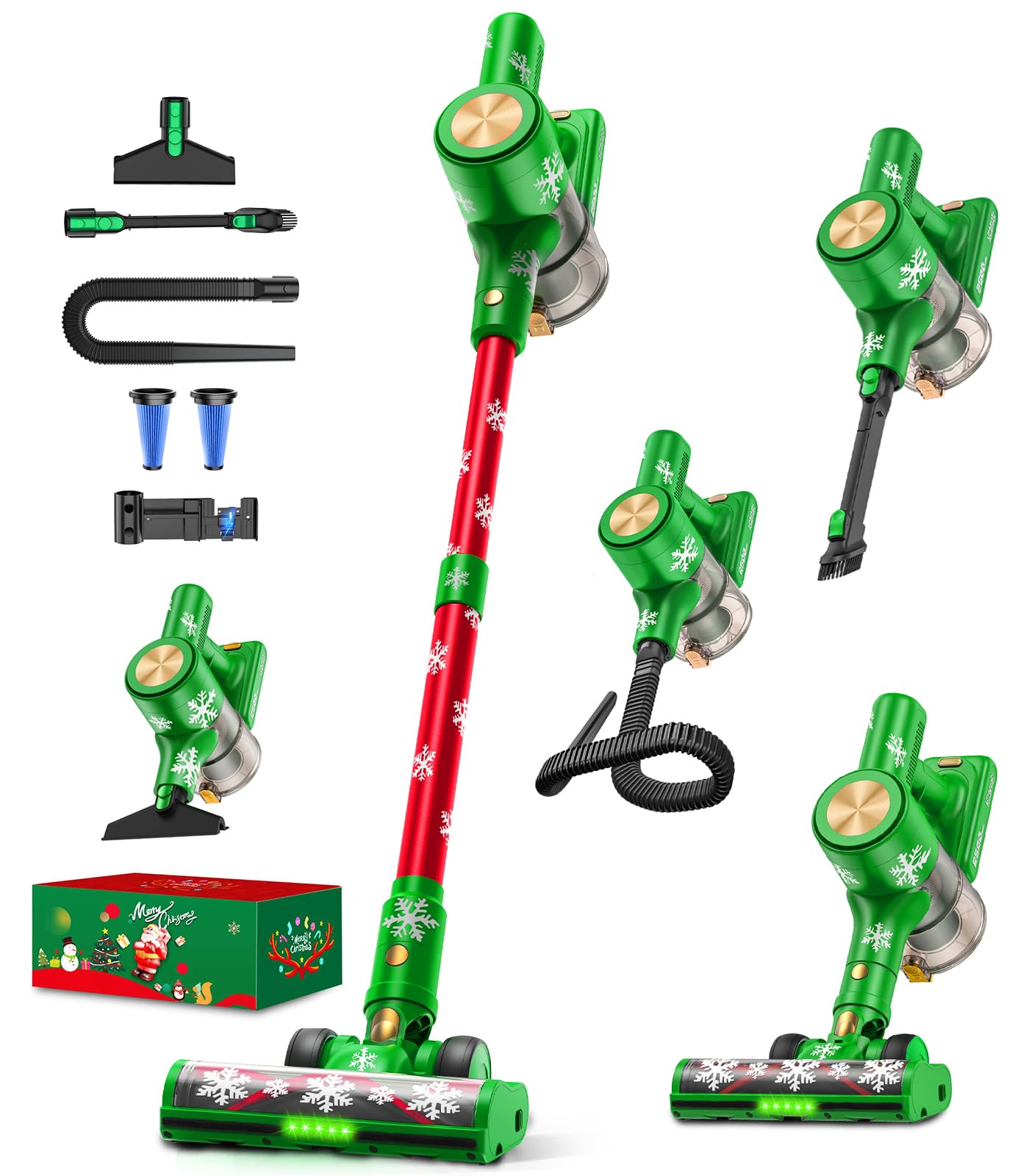 Cordless Vacuum Cleaner 46Kpa 500W 55Mins Vacuum Cleaners for Home Self-Standing Stick Vacuum LED Display Anti-Tangle Lightweight Rechargeable